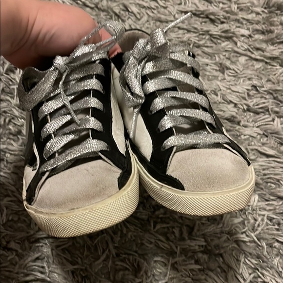 Golden Goose Black and White Distressed Sneakers - Picture 6 of 9